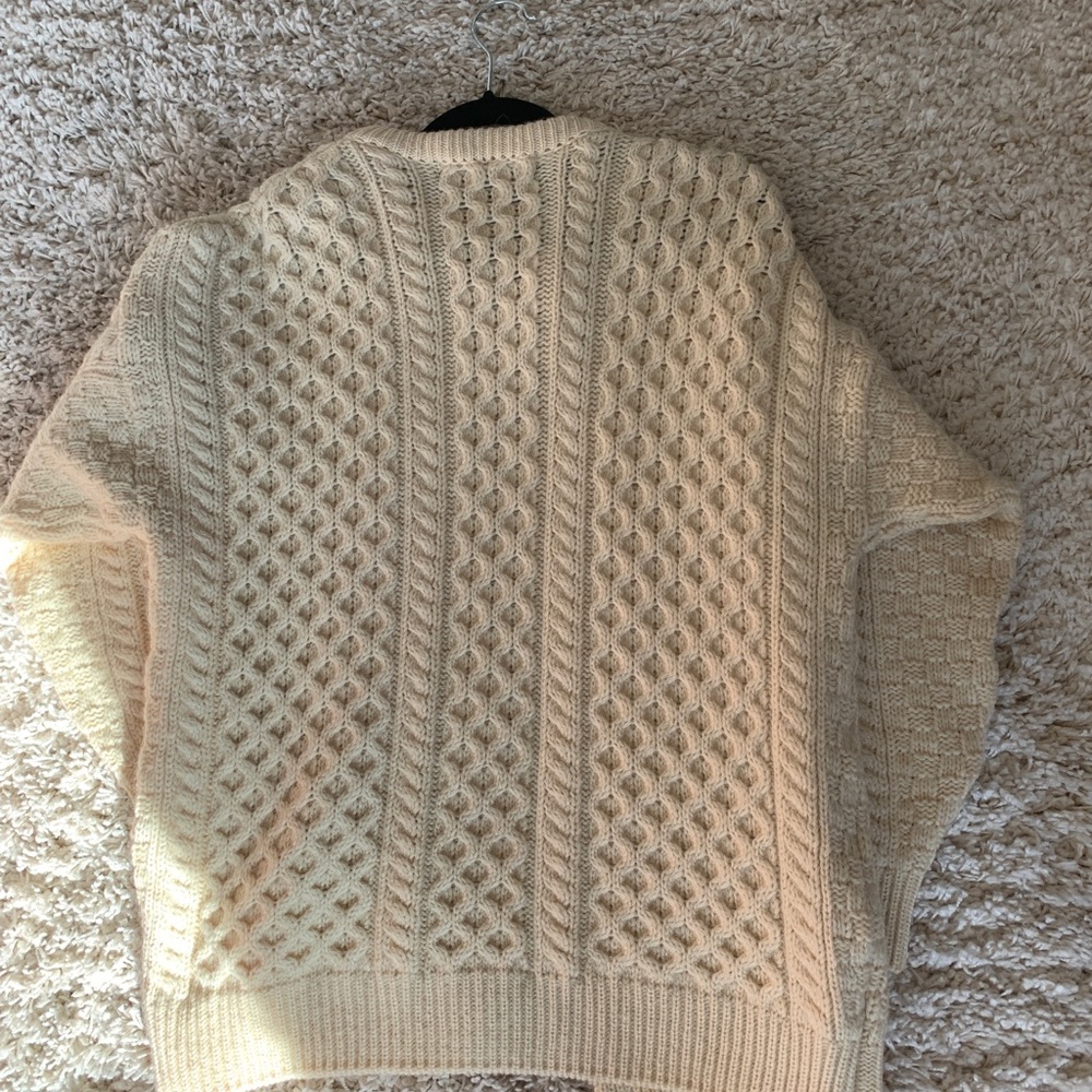 Inis Crafts ivory Wool knit Cardigan Sweater - Picture 7 of 9